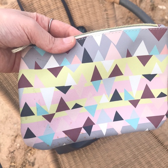 Coach Navy Leather Tote Bag with Pink Charm - Picture 3 of 6